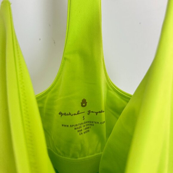 SPIRITUAL GANGSTER Jet Active Mini Dress in Lime Green Size Small - Picture 6 of 9